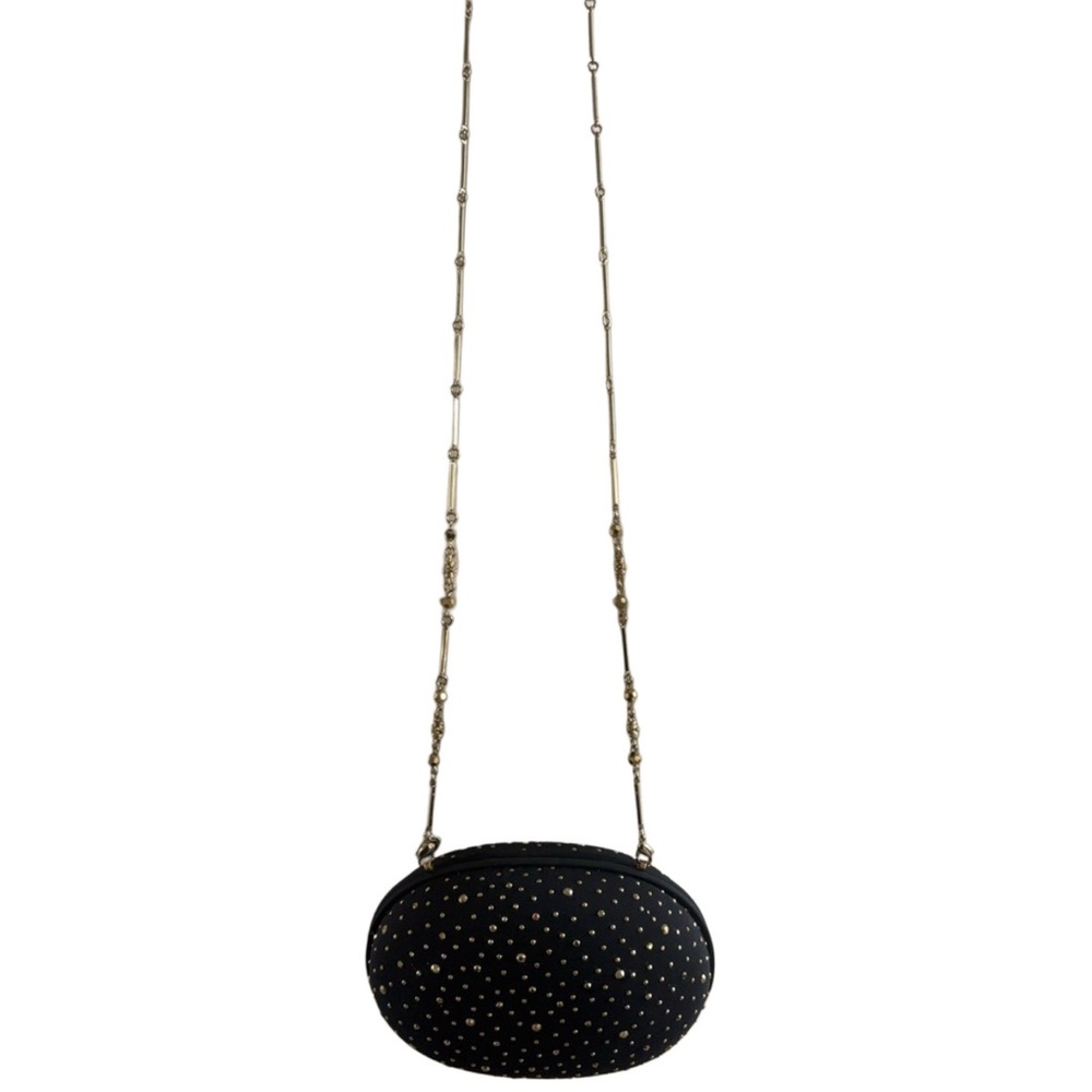 St.John |Vintage black hard cover evening shoulder bag with gold beading | NWOT - Picture 2 of 6